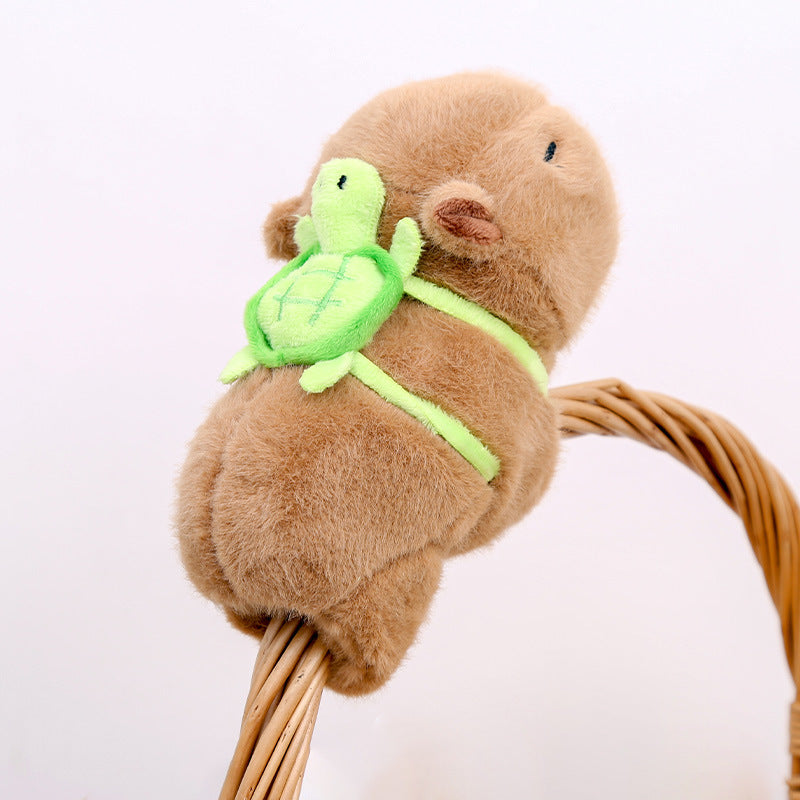 Cute Capybara Plush Slap Bracelet – Pink Animal Wristband Toy with Wagging Tail