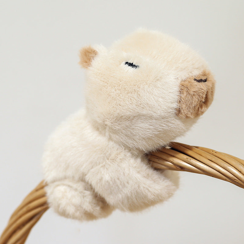 Cute Capybara Plush Slap Bracelet – Pink Animal Wristband Toy with Wagging Tail