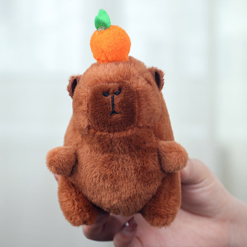 Cute Capybara Plush Slap Bracelet – Pink Animal Wristband Toy with Wagging Tail