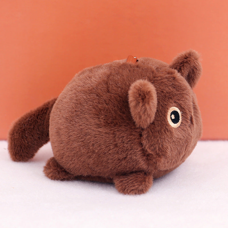 Cute Capybara Plush Slap Bracelet – Pink Animal Wristband Toy with Wagging Tail