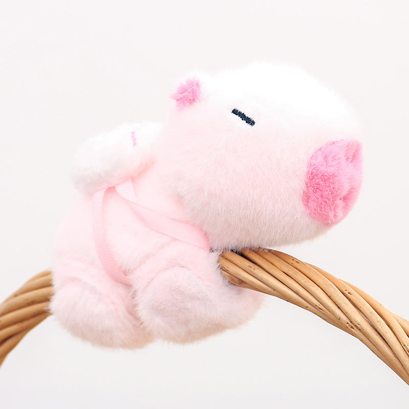 Cute Capybara Plush Slap Bracelet – Pink Animal Wristband Toy with Wagging Tail