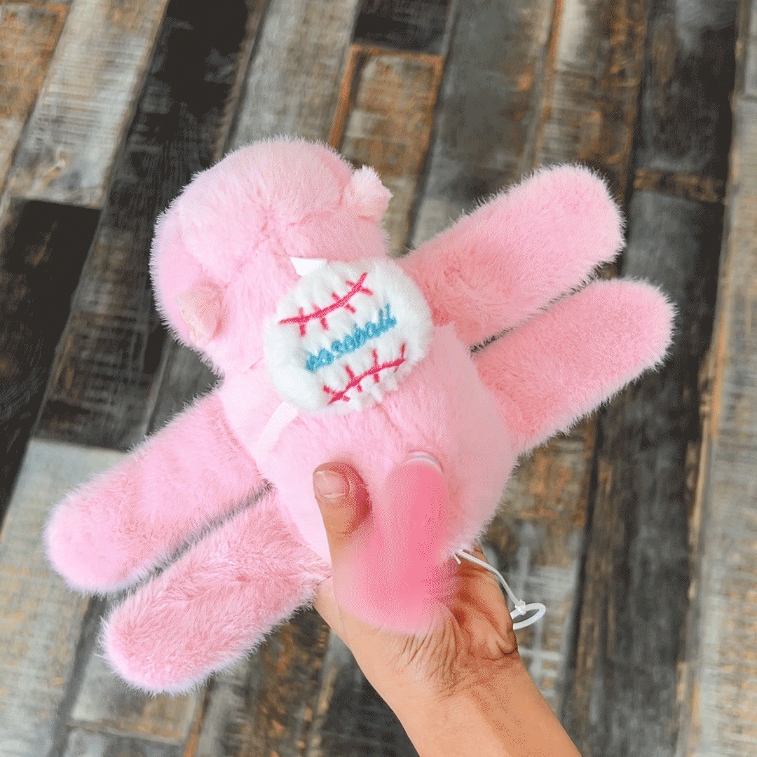 Cute Capybara Plush Slap Bracelet – Pink Animal Wristband Toy with Wagging Tail