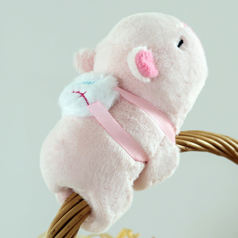 Cute Capybara Plush Slap Bracelet – Pink Animal Wristband Toy with Wagging Tail