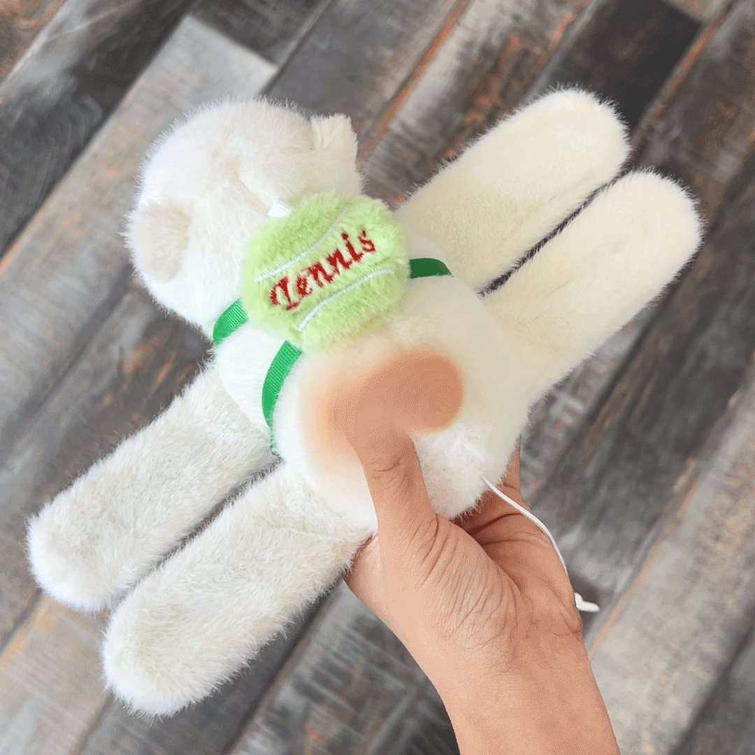 Cute Capybara Plush Slap Bracelet – Pink Animal Wristband Toy with Wagging Tail