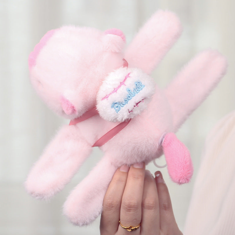 Cute Capybara Plush Slap Bracelet – Pink Animal Wristband Toy with Wagging Tail