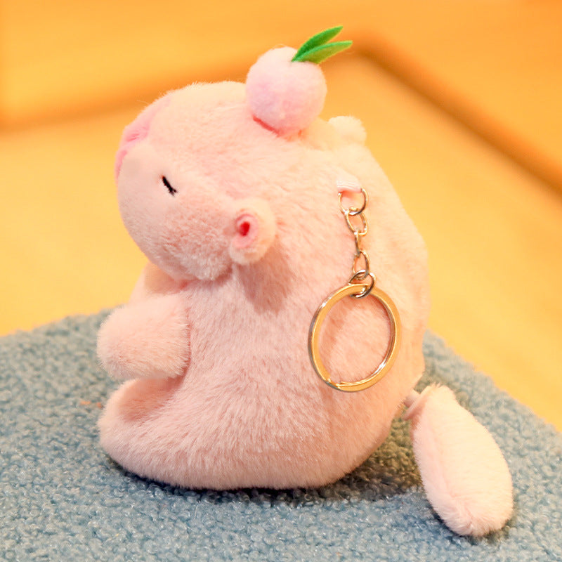 Cute Capybara Plush Slap Bracelet – Pink Animal Wristband Toy with Wagging Tail