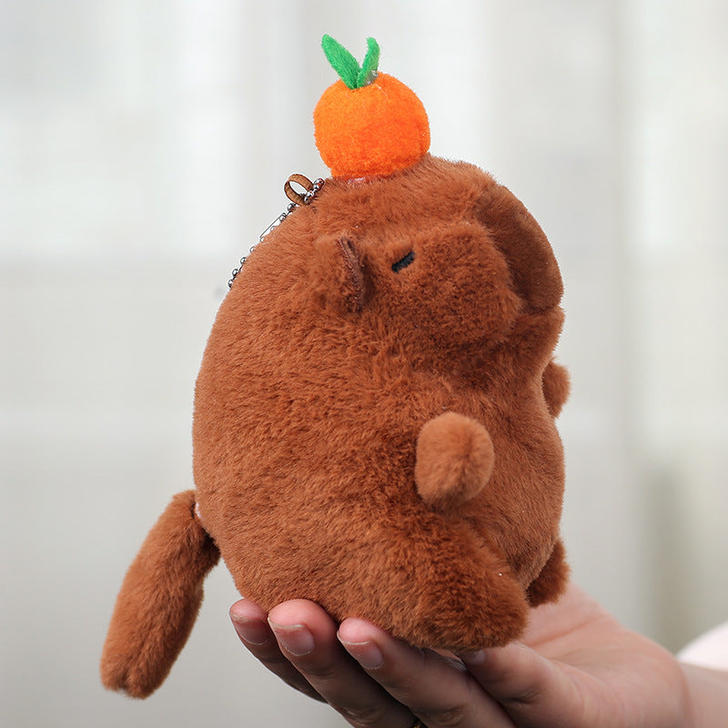 Cute Capybara Plush Slap Bracelet – Pink Animal Wristband Toy with Wagging Tail