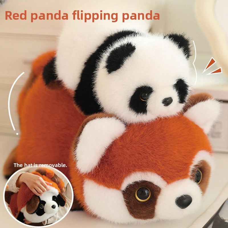Reversible Panda to Red Panda Plush Toy – Cute Transforming Stuffed Animal Gift