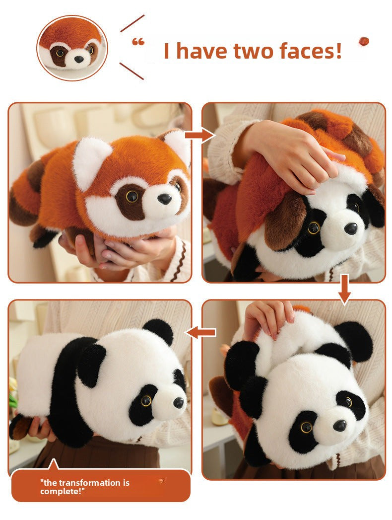 Reversible Panda to Red Panda Plush Toy – Cute Transforming Stuffed Animal Gift