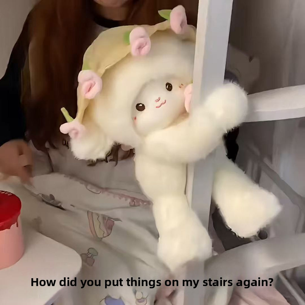 Rose Lamb Plush Toy – Cute Sheep Stuffed Animal with Removable Rose Hat & Gift Bouquet